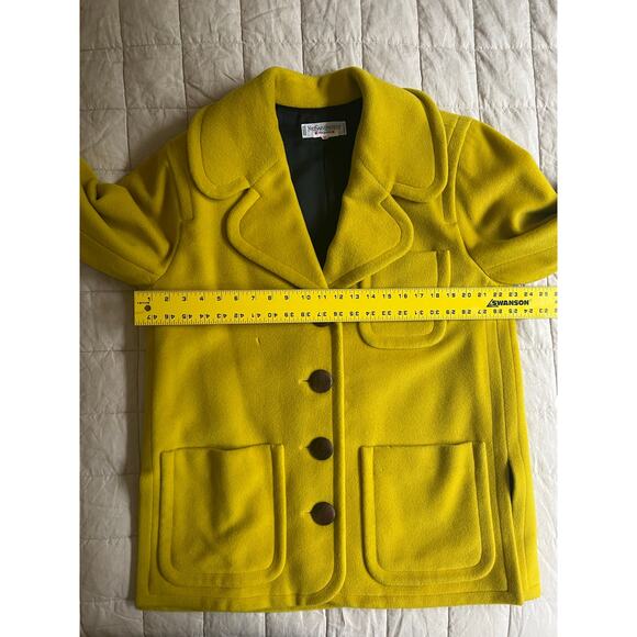 Vintage Yves Saint Laurent YSL Rive Gauche Yellow Wool Coat - Picture 14 of 16